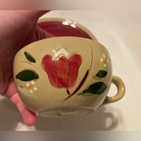 Stangl Pottery 'Magnolia' Flat Cup & Saucer Set  (Set 4) Mid Century Modern - Picture 6 of 8